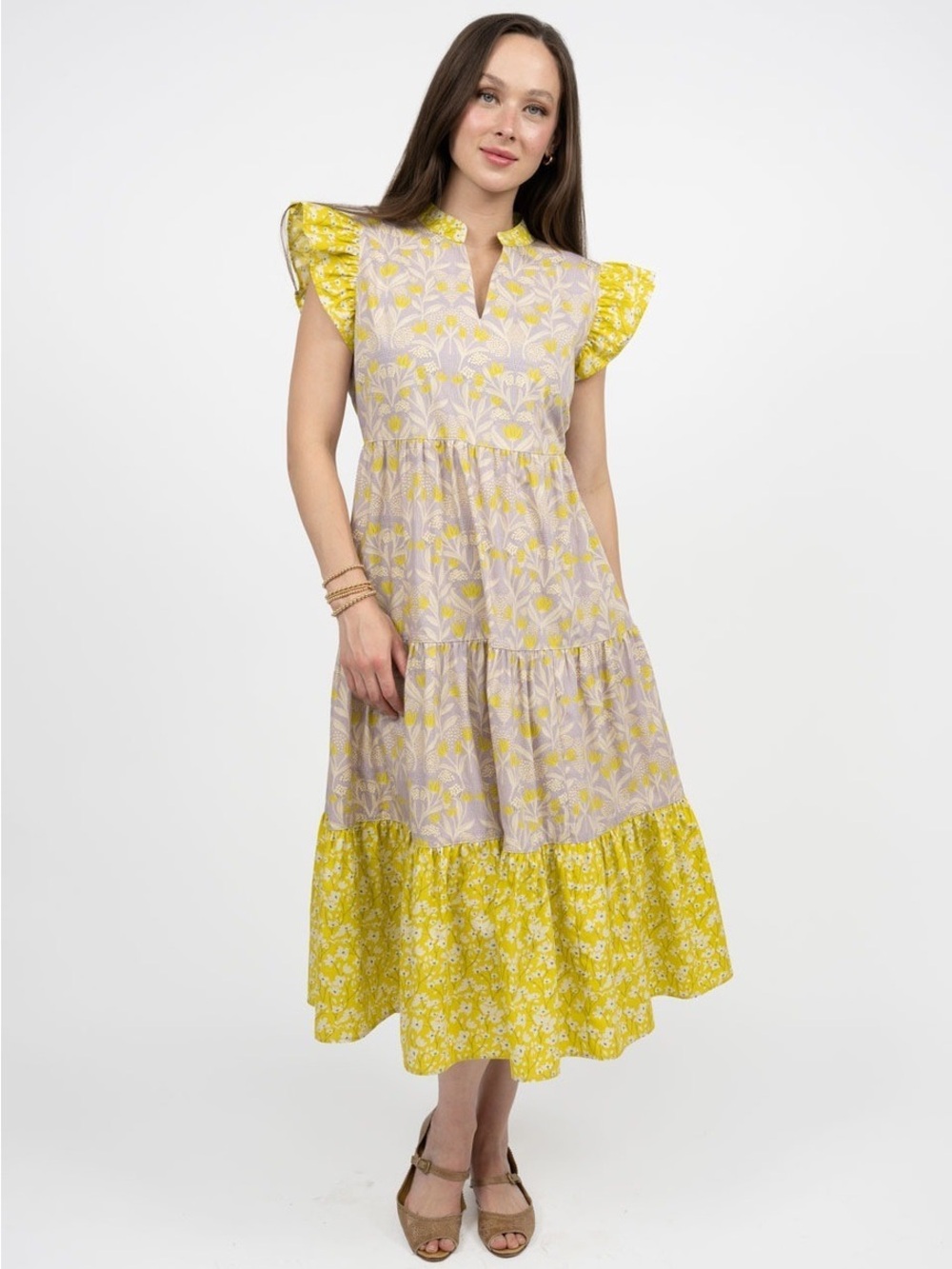 Uncle Frank Three Dahlias Midi Dress Size Medium